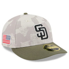 San Diego Padres New Era 2025 Armed Forces Day Low Profile 59FIFTY Fitted Hat - Light Beige/Olive Hats