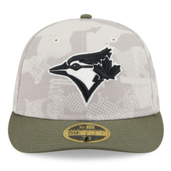 Toronto Blue Jays New Era 2025 Armed Forces Day Low Profile 59FIFTY Fitted Hat - Light Beige/Olive Hats