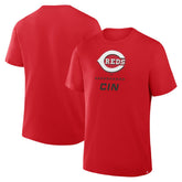 Cincinnati Reds Fanatics Clubhouse Legacy Side Swipe T-Shirt - Red T-shirts