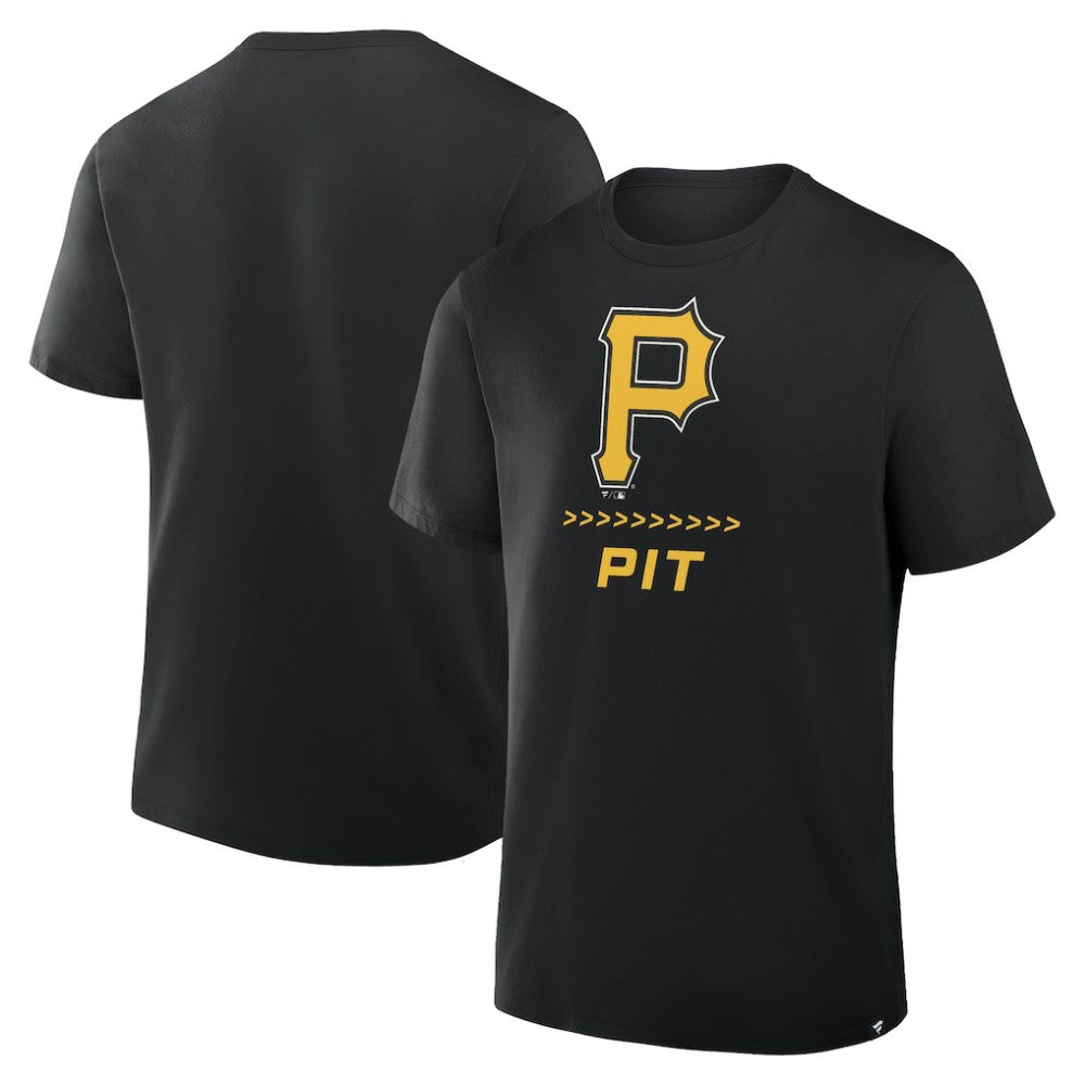 Pittsburgh Pirates Fanatics Clubhouse Legacy Side Swipe T-Shirt - Black T-shirts
