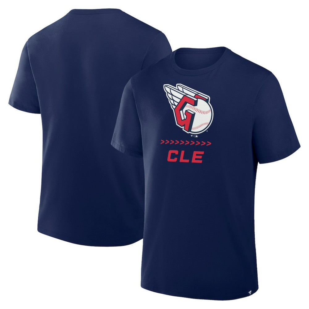Cleveland Guardians Fanatics Clubhouse Legacy Side Swipe T-Shirt - Navy T-shirts