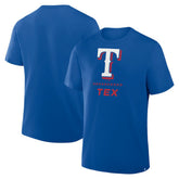 Texas Rangers Fanatics Clubhouse Legacy Side Swipe T-Shirt - Royal T-shirts