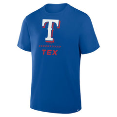 Texas Rangers Fanatics Clubhouse Legacy Side Swipe T-Shirt - Royal T-shirts