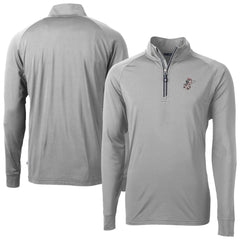 Cincinnati Reds Cutter & Buck Adapt Eco Knit Stretch Recycled Big & Tall Quarter-Zip Pullover Top - Gray Pullover