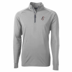 Cincinnati Reds Cutter & Buck Adapt Eco Knit Stretch Recycled Big & Tall Quarter-Zip Pullover Top - Gray Pullover