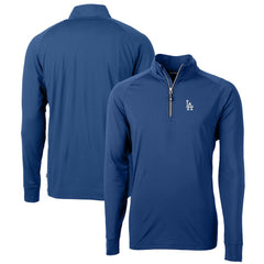 Los Angeles Dodgers Cutter & Buck Big & Tall Adapt Eco Knit Stretch Recycled Quarter-Zip Pullover Top - Blue Pullover