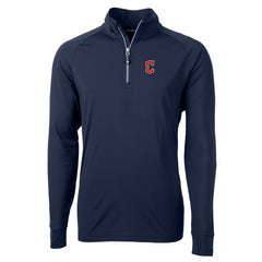 Cleveland Guardians Cutter & Buck Big & Tall Adapt Eco Knit Stretch Recycled Quarter-Zip Pullover Top - Navy Pullover