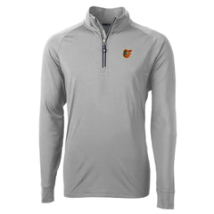 Baltimore Orioles Cutter & Buck Big & Tall Adapt Eco Knit Stretch Recycled Quarter-Zip Pullover Top - Gray Pullover