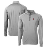 Los Angeles Angels Cutter & Buck Big & Tall Adapt Eco Knit Stretch Recycled Quarter-Zip Pullover Top - Gray Pullover