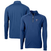 Texas Rangers Cutter & Buck Big & Tall Adapt Eco Knit Stretch Recycled Quarter-Zip Pullover Top - Blue Pullover