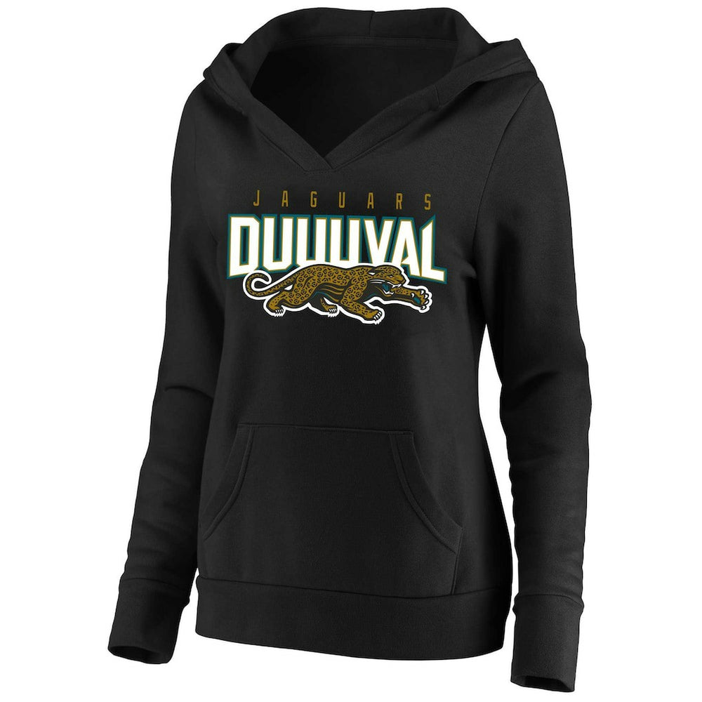 Jacksonville Jaguars Women's Plus Size Retro Logo Pullover Hoodie Black