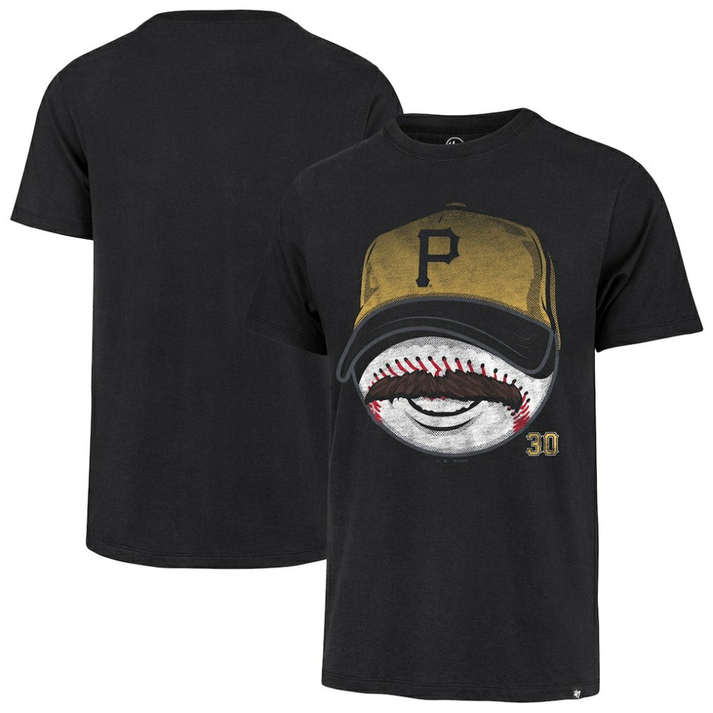 Paul Skenes Pittsburgh Pirates '47 Mustache Franklin T-Shirt - Black T-shirts