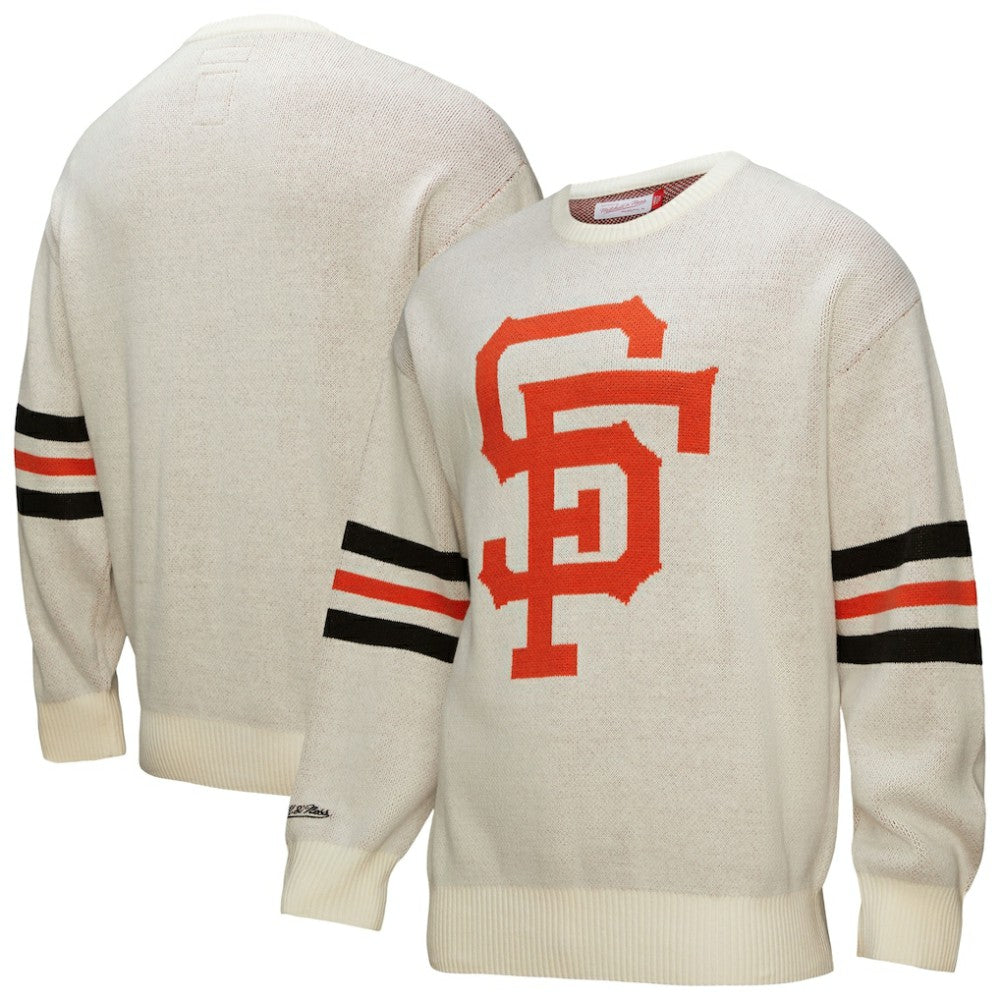 San Francisco Giants Mitchell & Ness Retro Pullover Sweater - Cream Pullover