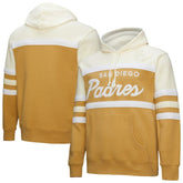 San Diego Padres Mitchell & Ness Head Coach Pullover Hoodie - Tan/Cream Hoodies