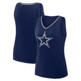 Dallas Cowboys Logo Athletic Women's Stellar Win V-Neck Tank Top Navy