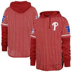 Philadelphia Phillies '47 Pinstripe Double Header Pullover Hoodie - Red Hoodies