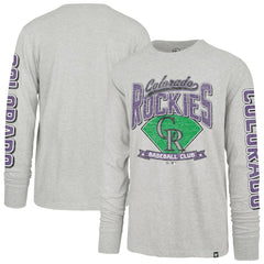 Colorado Rockies '47 Fair Ball Franklin Long Sleeve T-Shirt - Gray T-shirts