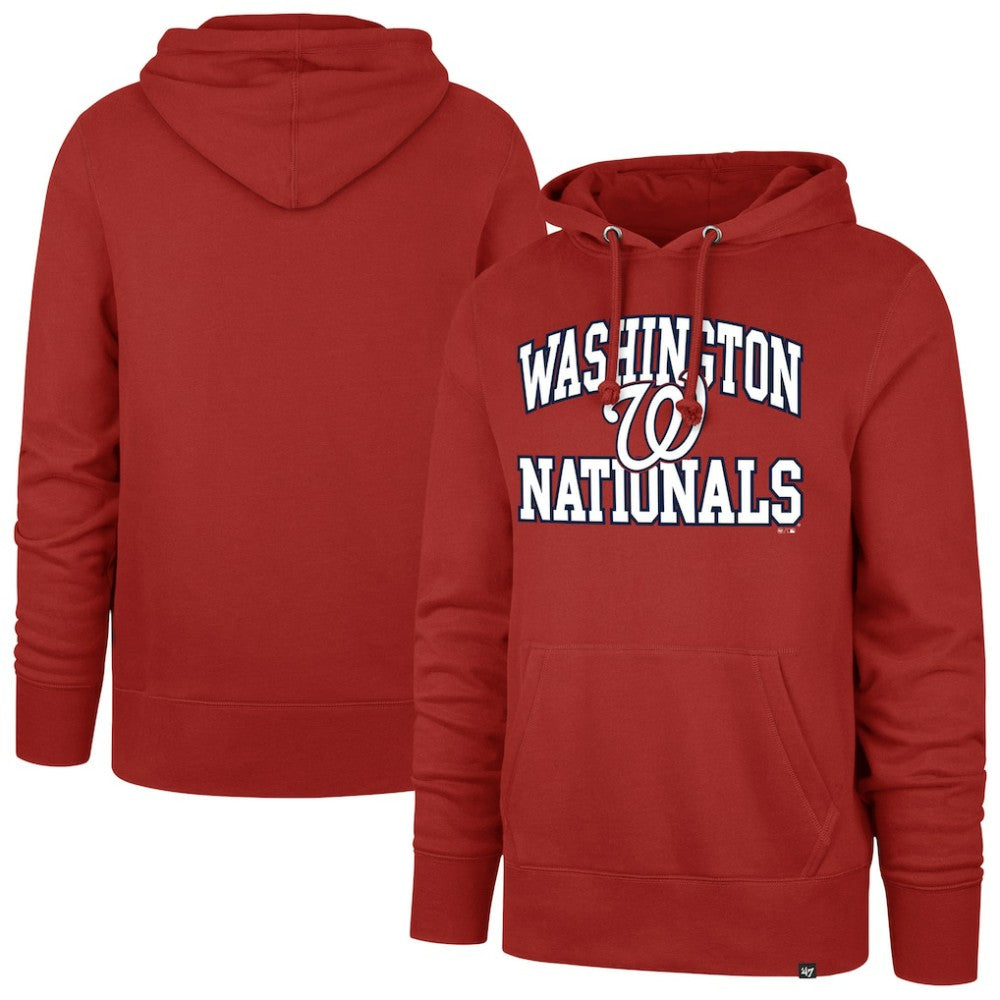 Washington Nationals '47 Velocity Headline Pullover Hoodie - Red Hoodies