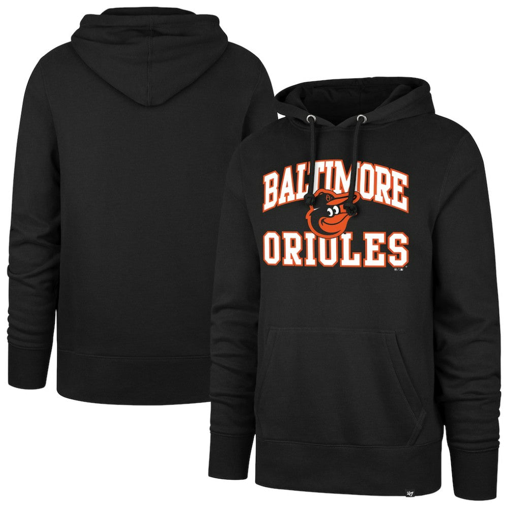 Baltimore Orioles '47 Velocity Headline Pullover Hoodie - Black Hoodies