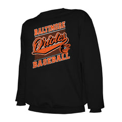 Baltimore Orioles Stitches Lightweight Crew Sweatshirt - Black Sweatshirts