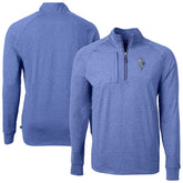 Kansas City Royals Cutter & Buck Adapt Eco Knit Heather Quarter-Zip Pullover Top - Heather Blue Pullover