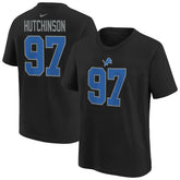 Aidan Hutchinson Detroit Lions Player Name & Number T-Shirt Black