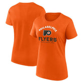 NHL Philadelphia Flyers Logo Athletic Women's Unrivaled T-Shirt - Orange