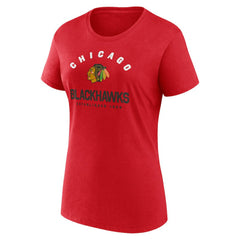 NHL Chicago Blackhawks Logo Athletic Women's Unrivaled T-Shirt - Red
