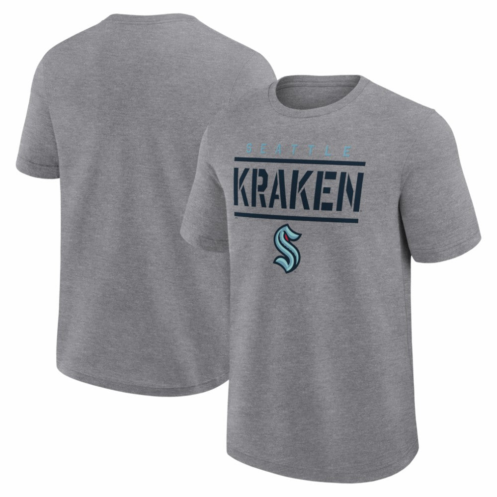 NHL Seattle Kraken Logo Athletic Top Notch T-Shirt - Heather Gray