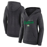 Boston Celtics Logo Athletic Women's Triumphant V-Neck Pullover Hoodie Heather Charcoal