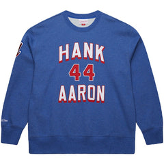 Hank Aaron Atlanta Braves Mitchell & Ness Legends Collection Vintage Logo Fleece Name & Number Pullover Sweatshirt - Royal Pullover