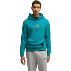 Miami Dolphins Hugo Boss Unisex Woodson Tri-Blend Hoodie Aqua