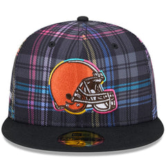 Cleveland Browns New Era 2024 NFL Crucial Catch Plaid 59FIFTY Fitted Hat Black