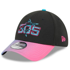 Miami Marlins New Era 2025 City Connect 39THIRTY Flex Hat - Black/Pink Hats