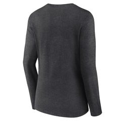 NHL Vegas Golden Knights Women's Primary Logo Long Sleeve V-Neck T-Shirt - Charcoal
