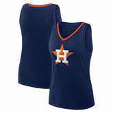 Houston Astros Logo Athletic Women's Stellar Win V-Neck Tank Top - Navy Tanks