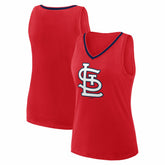 St. Louis Cardinals Logo Athletic Women's Stellar Win V-Neck Tank Top - Red Tanks