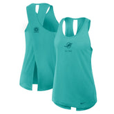 Miami Dolphins Women's Glory Open-Back Crisscross Dri-FIT Tank Top Aqua