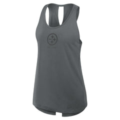 Pittsburgh Steelers Women's Glory Open-Back Crisscross Dri-FIT Tank Top Charcoal