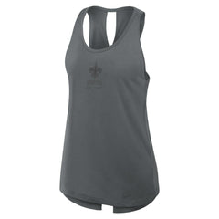 New Orleans Saints Women's Glory Open-Back Crisscross Dri-FIT Tank Top Charcoal