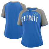 Detroit Lions Women's Height Advantage T-Shirt Blue/Silver