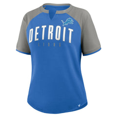 Detroit Lions Women's Height Advantage T-Shirt Blue/Silver