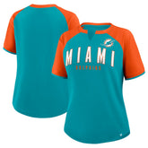 Miami Dolphins Women's Height Advantage T-Shirt Aqua/Orange