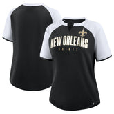 New Orleans Saints Women's Height Advantage T-Shirt Black/White