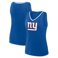 New York Giants Logo Athletic Women's Stellar Win V-Neck Tank Top Royal