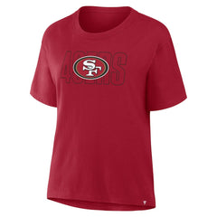 San Francisco 49ers Women's Line Em Up T-Shirt Scarlet
