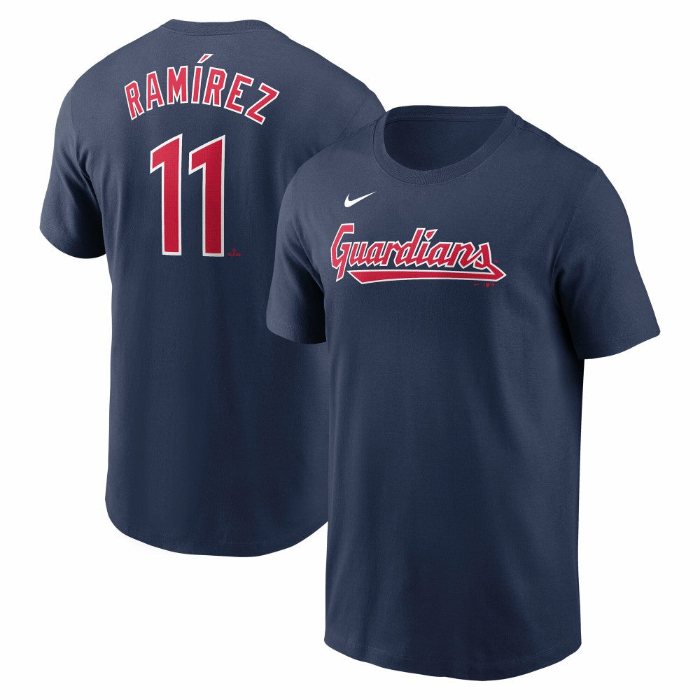 Jose Ramirez Cleveland Guardians Nike Fuse Name & Number T-Shirt - Navy T-shirts