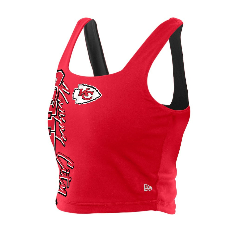 Kansas City Chiefs New Era Women's Reversible Cropped Sport Classics Tank Top Red/Black