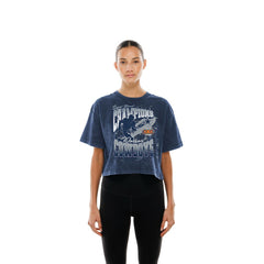 Dallas Cowboys New Era Women's Cropped Boxy Sport Classics Mineral Wash T-Shirt Navy