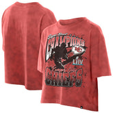 Kansas City Chiefs New Era Women's Cropped Boxy Sport Classics Mineral Wash T-Shirt Red